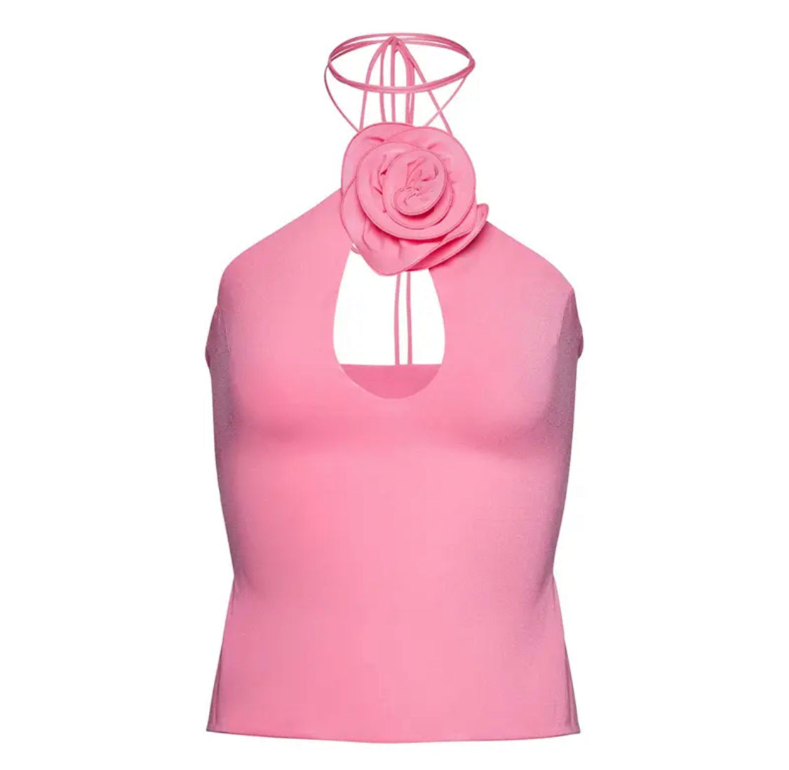 Halterneck flower detail top - Mad Fiction Label