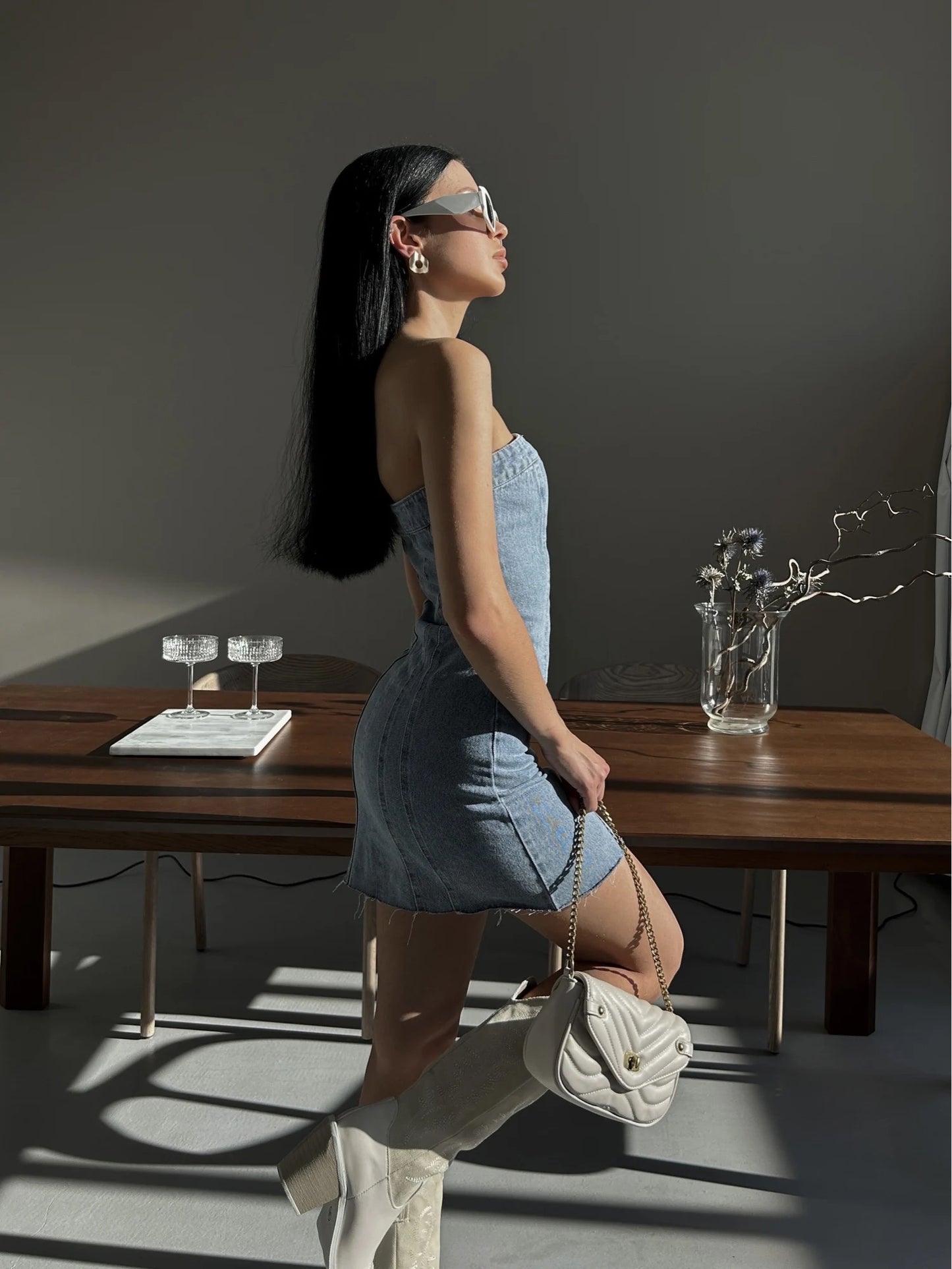 Denim mini dress - Mad Fiction Label