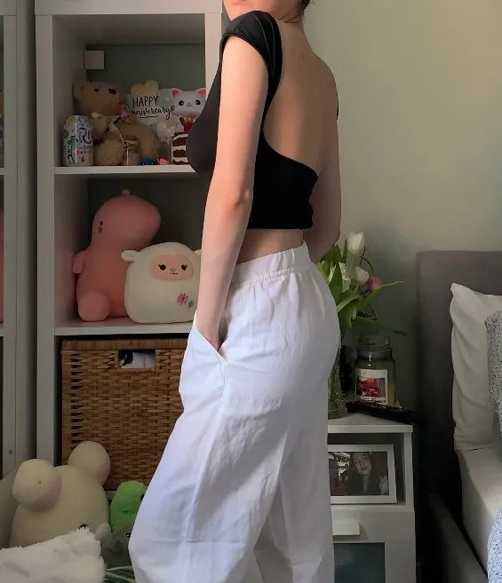 T-shirt with low open back - Mad Fiction Label