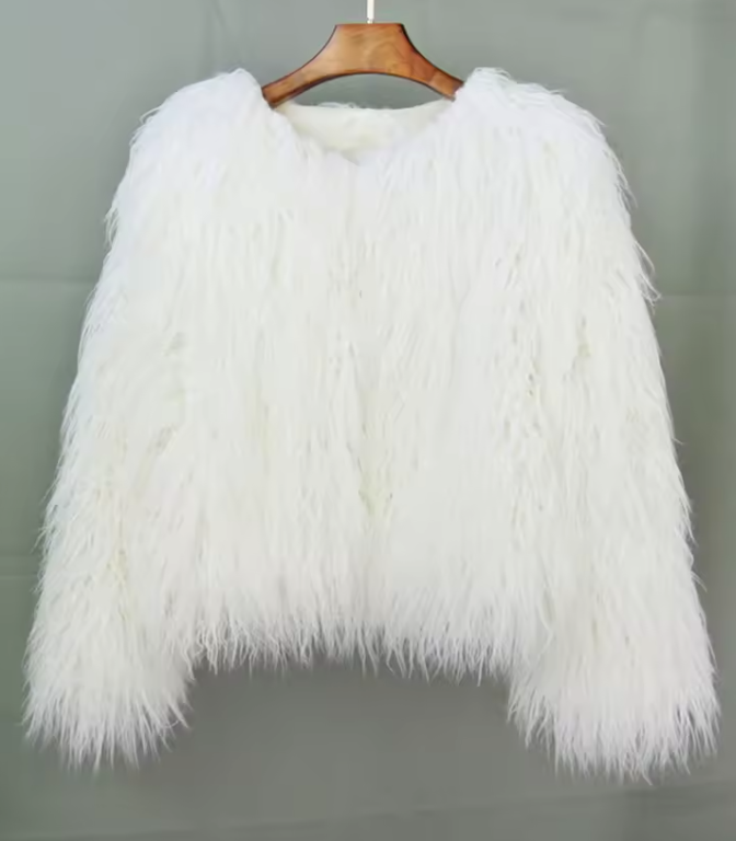 Mongolian faux fur jacket