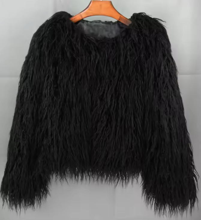 Mongolian faux fur jacket