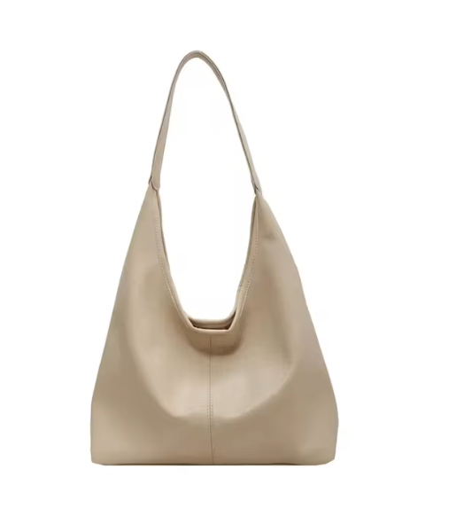 Faux leather hobo tote