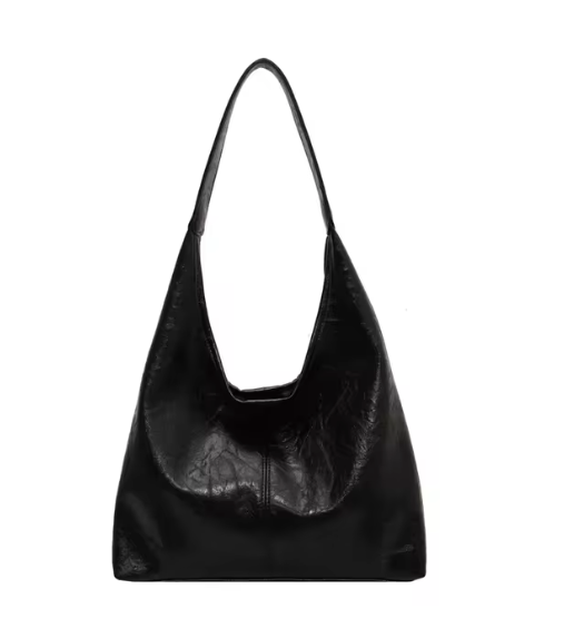 Faux leather hobo tote