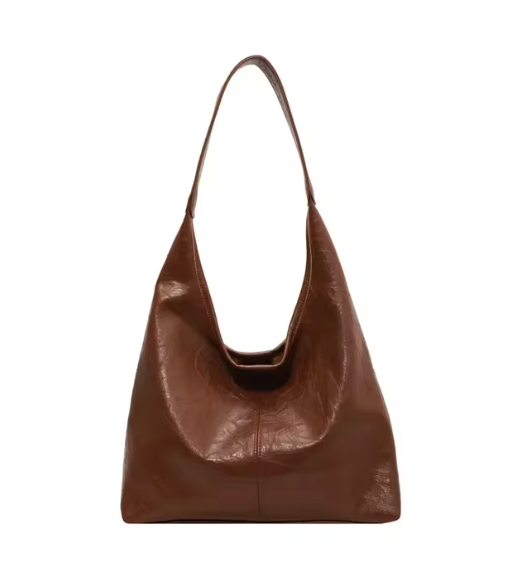 Faux leather hobo tote