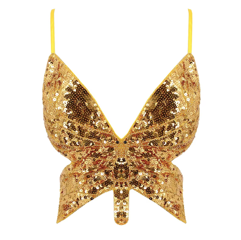 Butterfly sequin festival top