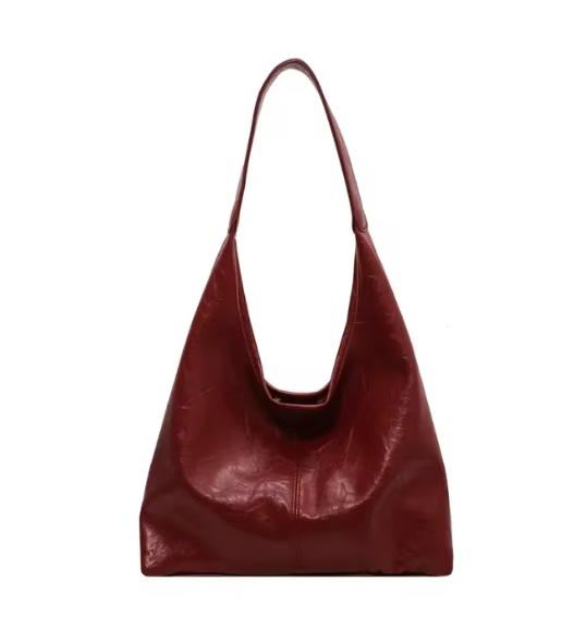 Faux leather hobo tote